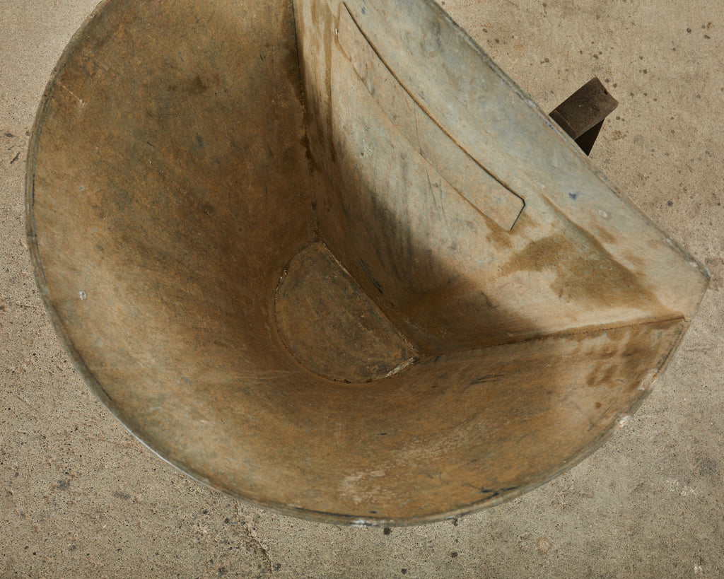 French Zinc Grape Hotte Basket Painted by Ira Yeager