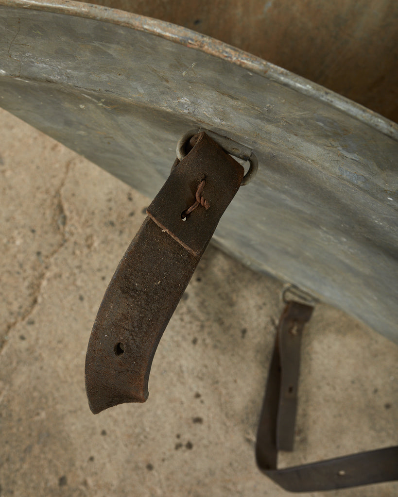 French Zinc Grape Hotte Basket Painted by Ira Yeager