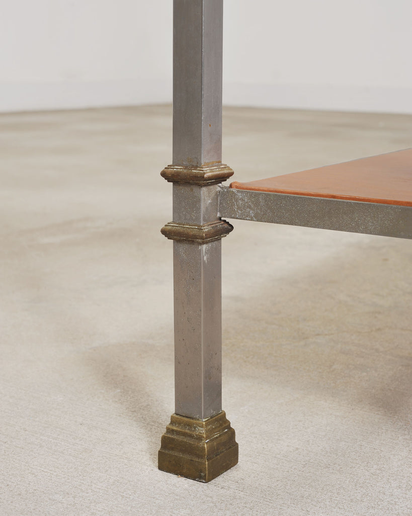 Maison Jansen Style Steel Bronze Neoclassical Bookcase Étagère