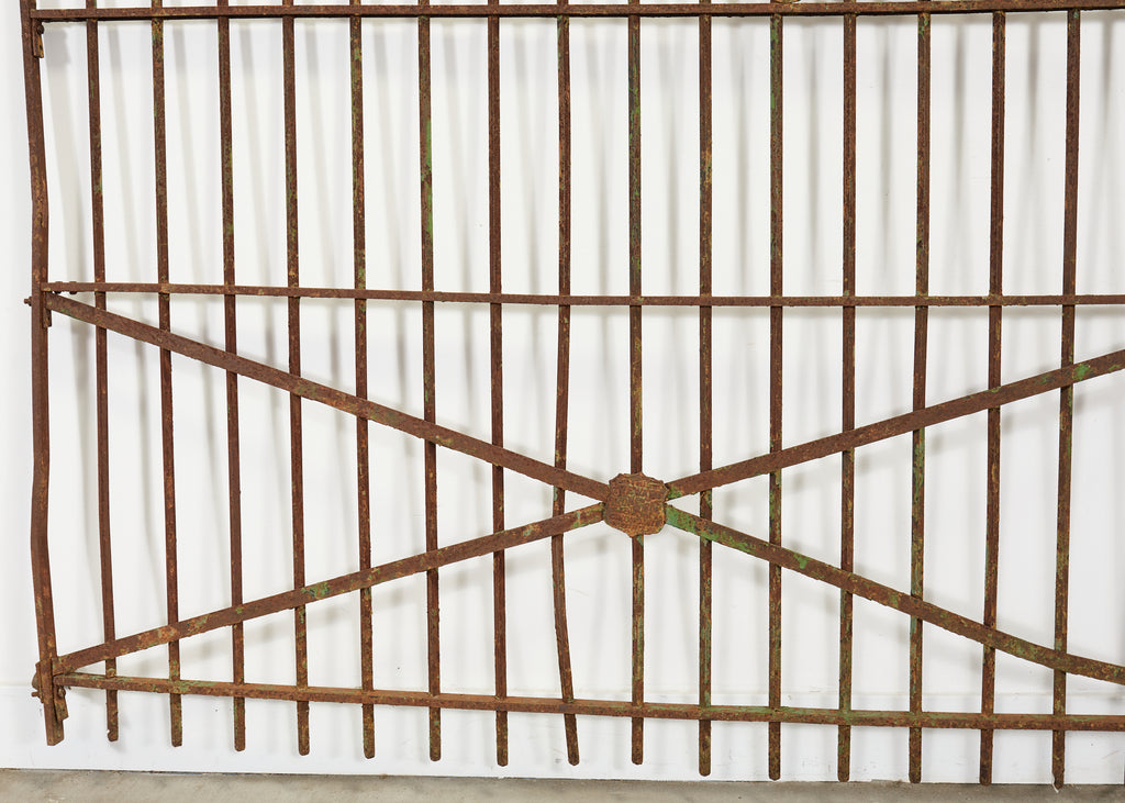 19th Century Stewart Iron Works Wrought Iron Double Entry Gates