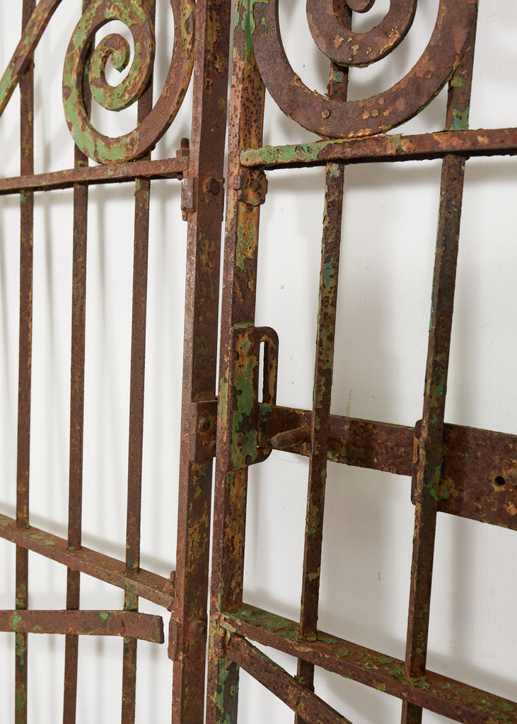 19th Century Stewart Iron Works Wrought Iron Double Entry Gates