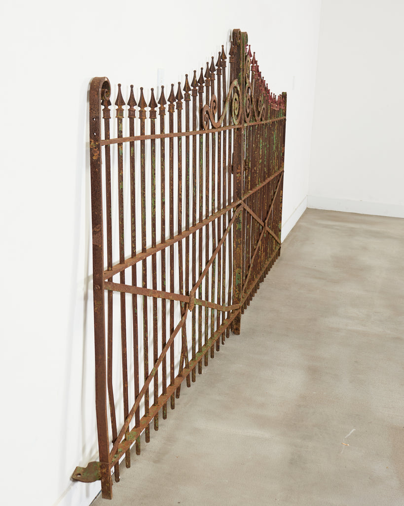 19th Century Stewart Iron Works Wrought Iron Double Entry Gates