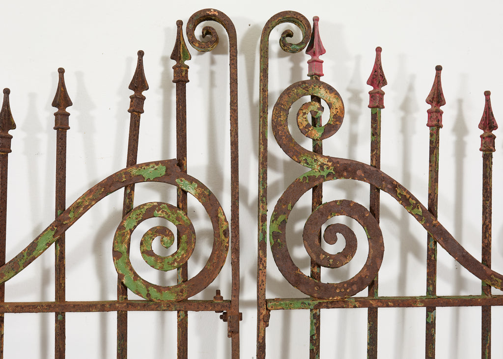 19th Century Stewart Iron Works Wrought Iron Double Entry Gates
