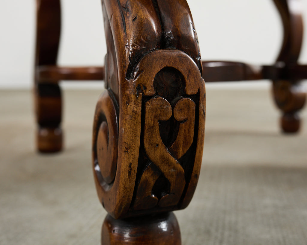 Set of Fourteen Baroque Style Os de Mouton Dining Chairs