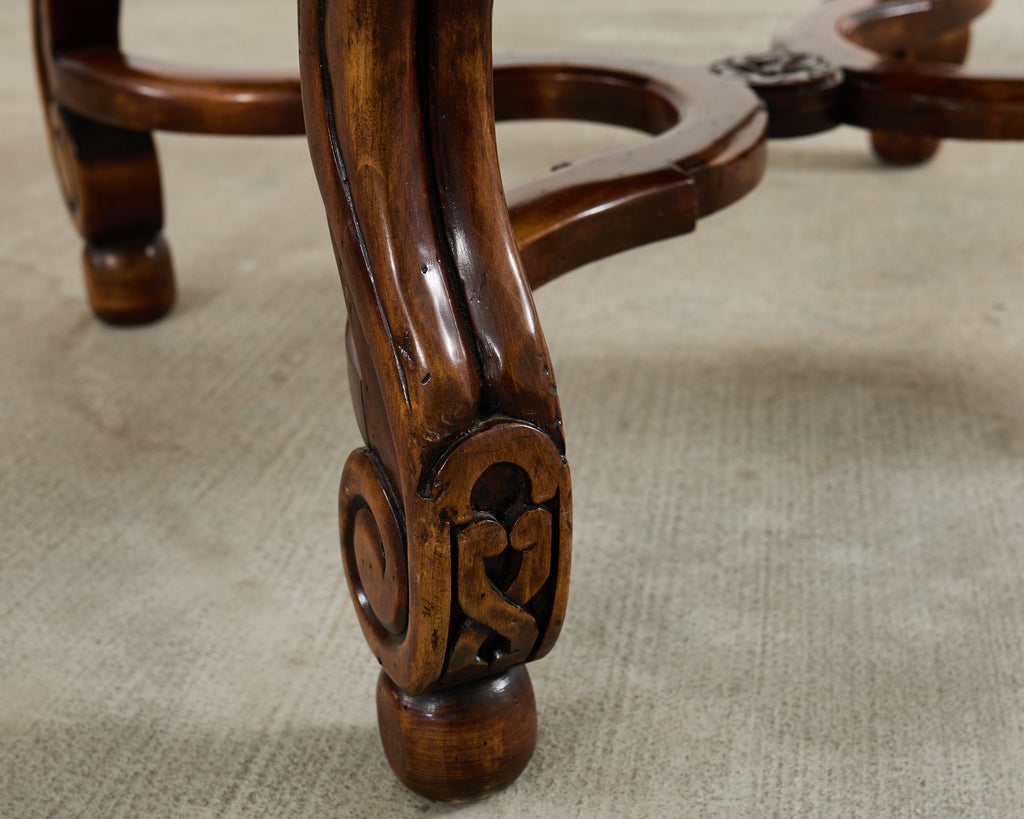 Set of Fourteen Baroque Style Os de Mouton Dining Chairs