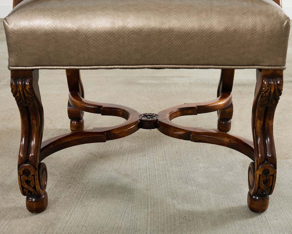 Set of Fourteen Baroque Style Os de Mouton Dining Chairs