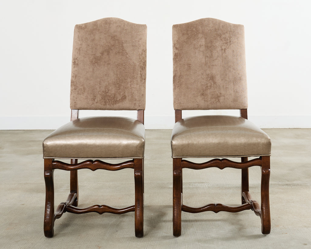 Set of Fourteen Baroque Style Os de Mouton Dining Chairs