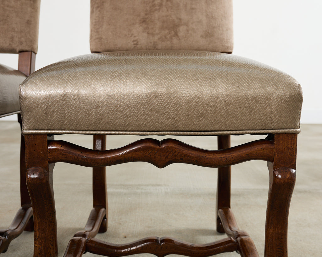 Set of Fourteen Baroque Style Os de Mouton Dining Chairs