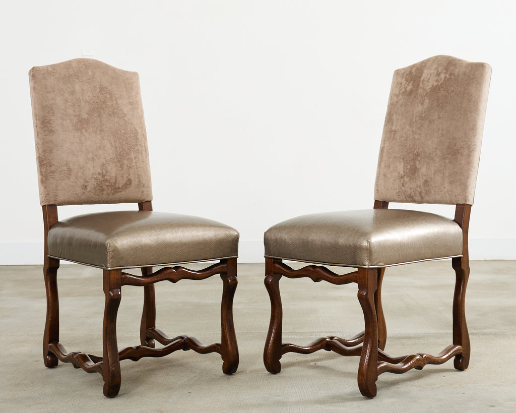 Set of Fourteen Baroque Style Os de Mouton Dining Chairs