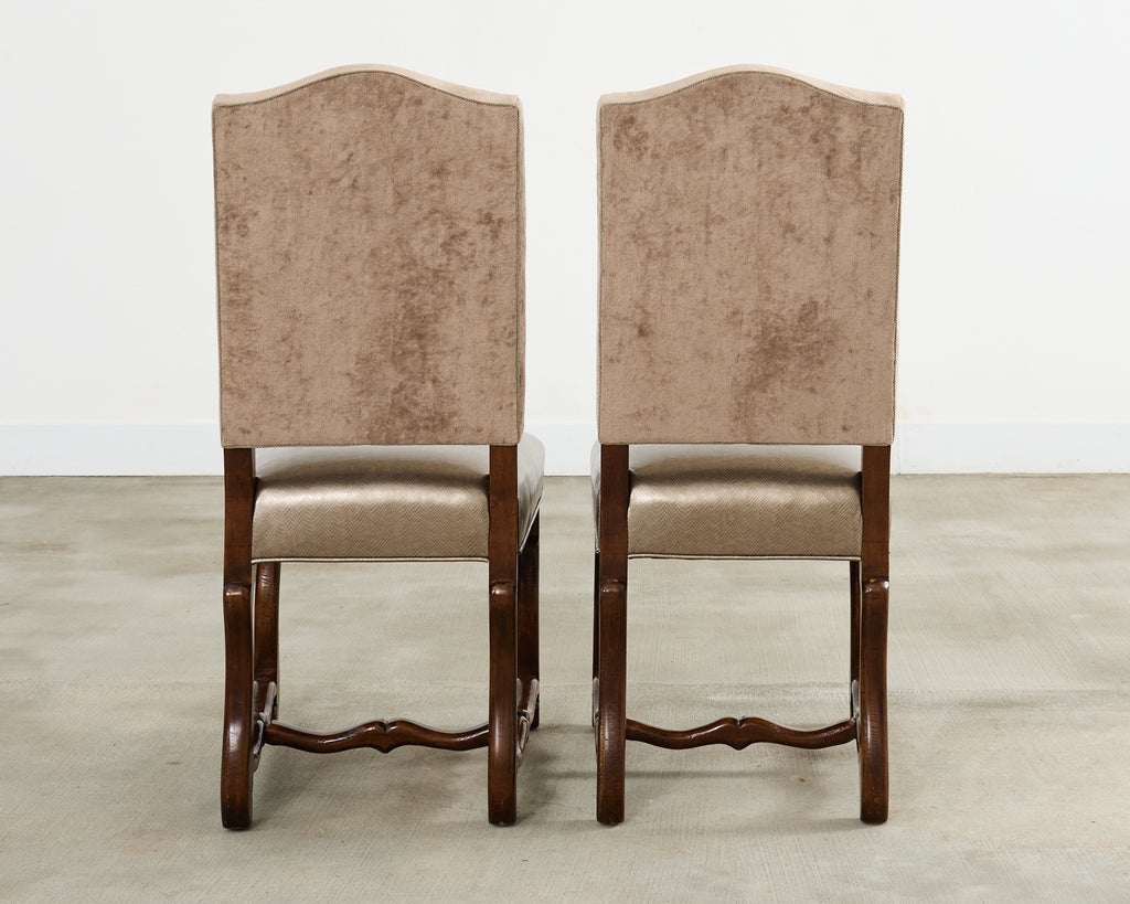 Set of Fourteen Baroque Style Os de Mouton Dining Chairs