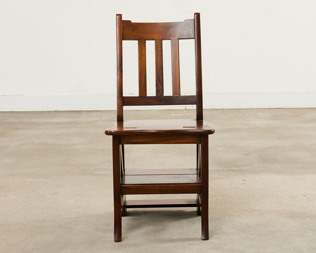 Arts and Crafts Style Mahogany Metamorphic Library Chair