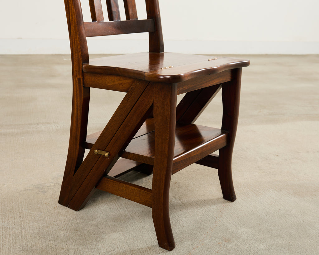 Arts and Crafts Style Mahogany Metamorphic Library Chair