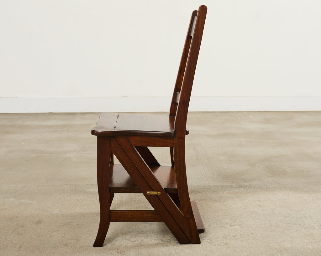 Arts and Crafts Style Mahogany Metamorphic Library Chair