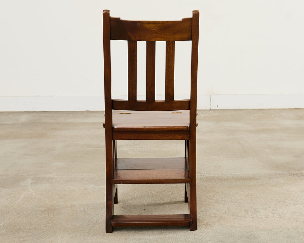 Arts and Crafts Style Mahogany Metamorphic Library Chair