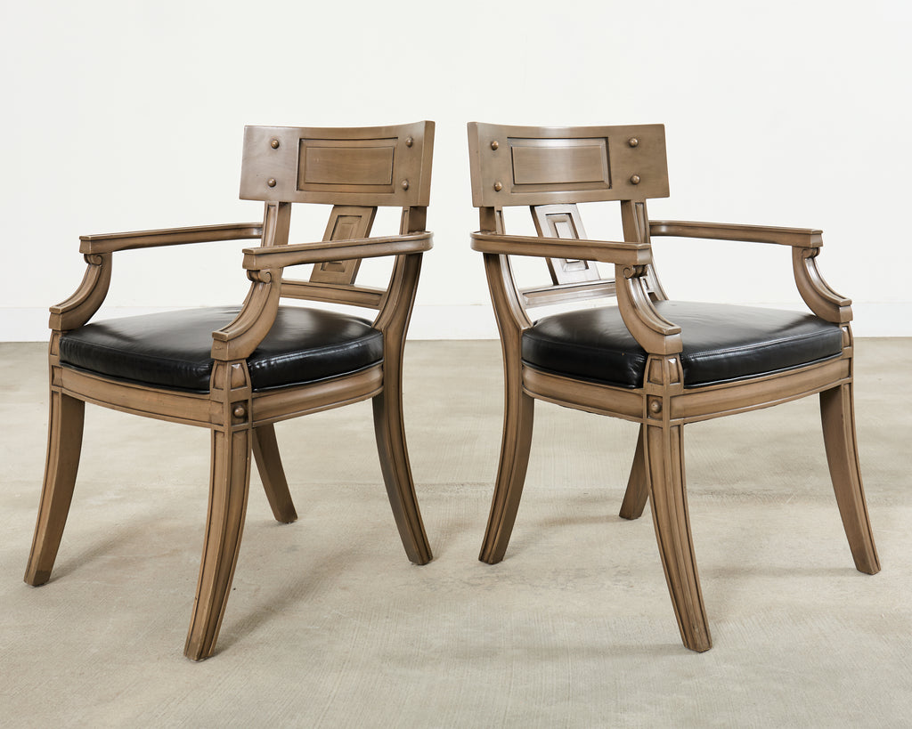 Set of Eight Michael Taylor Style Klismos Dining Armchairs