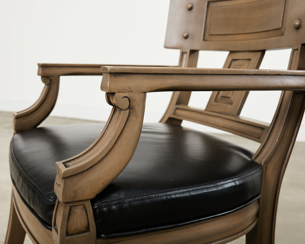 Set of Eight Michael Taylor Style Klismos Dining Armchairs