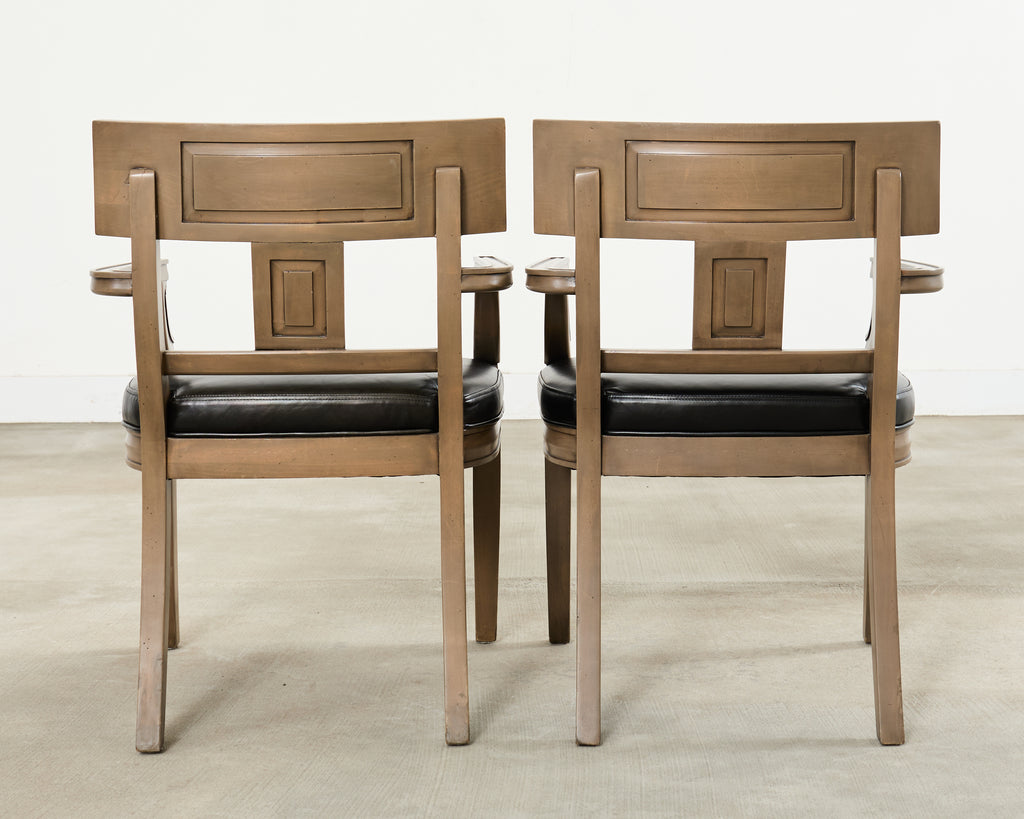 Set of Eight Michael Taylor Style Klismos Dining Armchairs