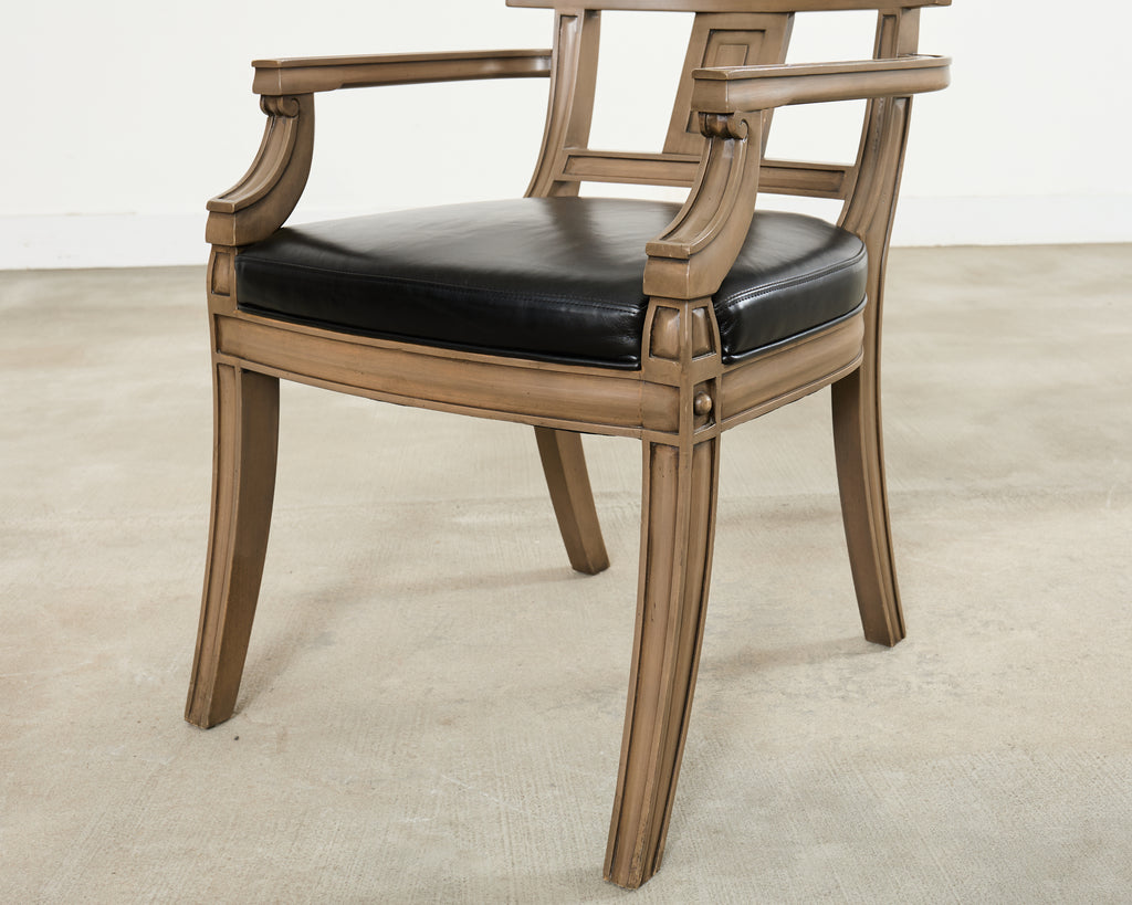 Set of Eight Michael Taylor Style Klismos Dining Armchairs