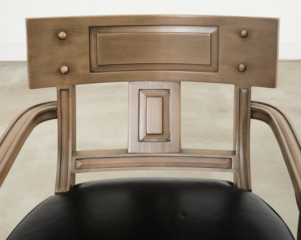 Set of Eight Michael Taylor Style Klismos Dining Armchairs