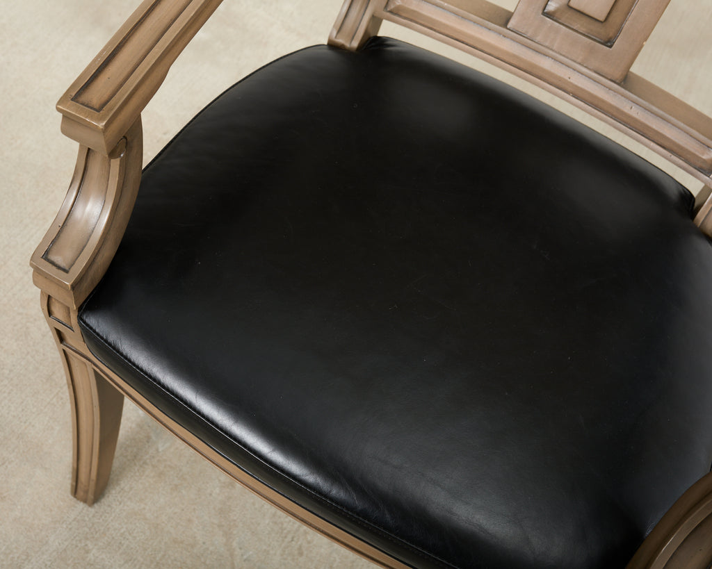 Set of Eight Michael Taylor Style Klismos Dining Armchairs