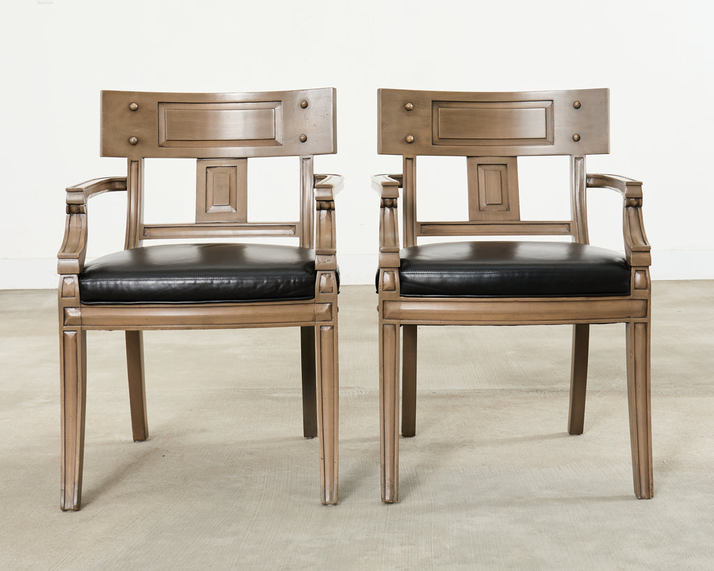 Set of Eight Michael Taylor Style Klismos Dining Armchairs