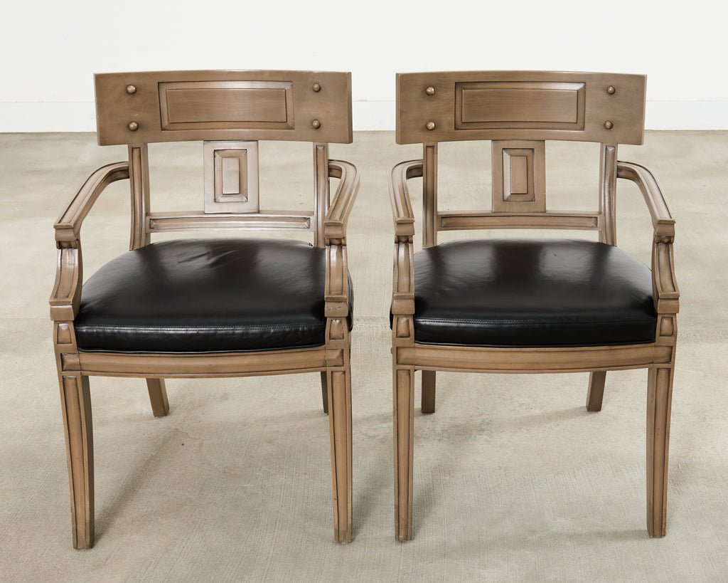 Set of Eight Michael Taylor Style Klismos Dining Armchairs