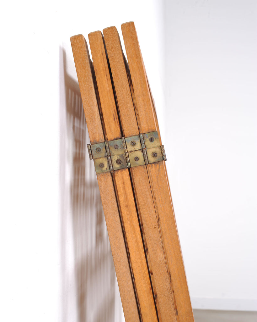 Mid-Century Four-Panel Teak Geometric Screen or Room Divider