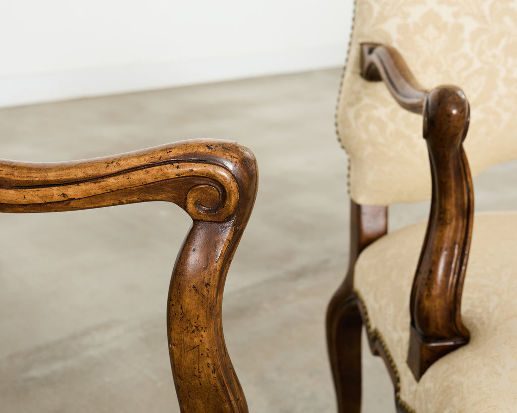 Set Six Minton-Spidell Regence Walnut Dining Chairs