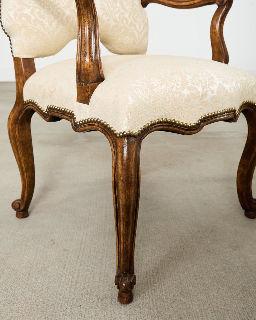 Set Six Minton-Spidell Regence Walnut Dining Chairs