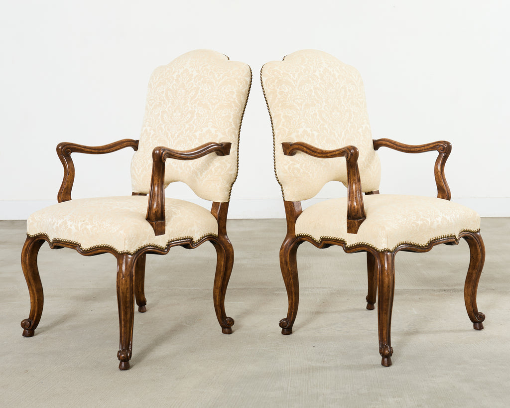 Set Six Minton-Spidell Regence Walnut Dining Chairs