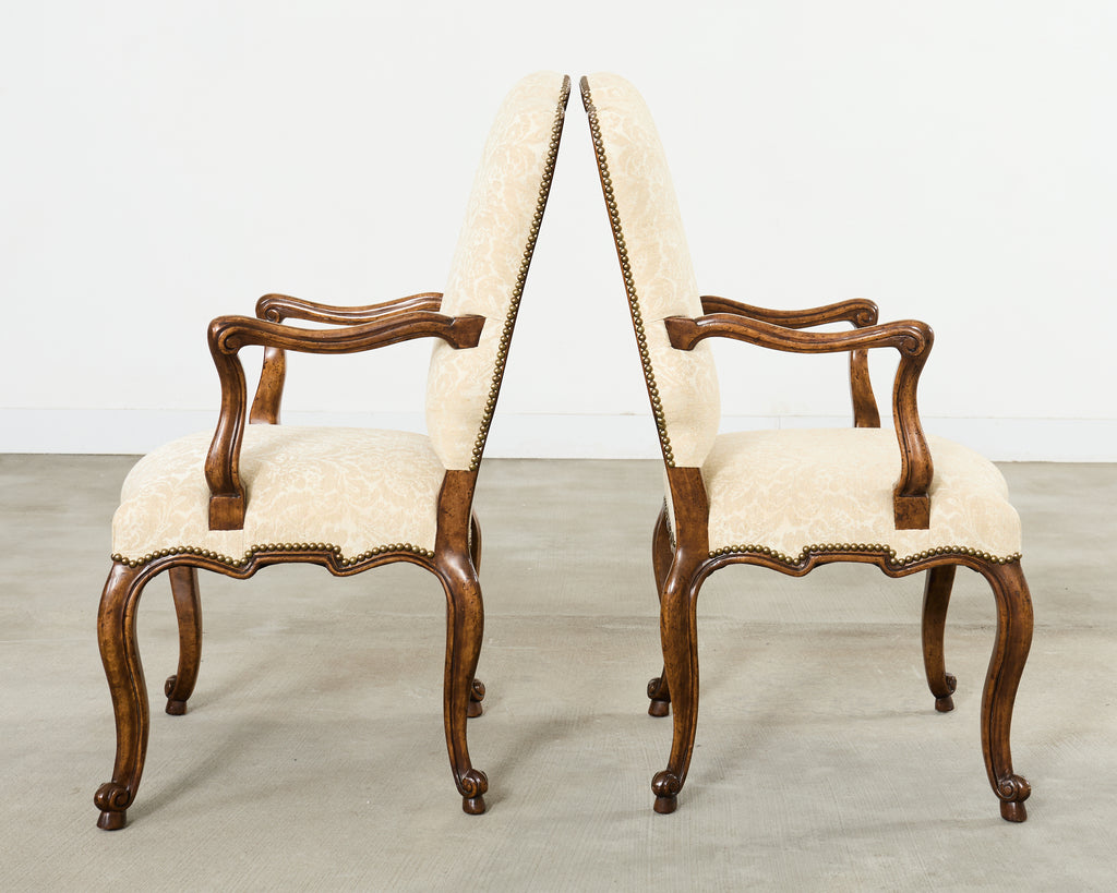 Set Six Minton-Spidell Regence Walnut Dining Chairs