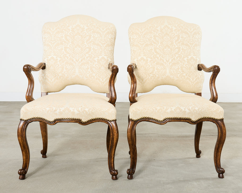 Set Six Minton-Spidell Regence Walnut Dining Chairs