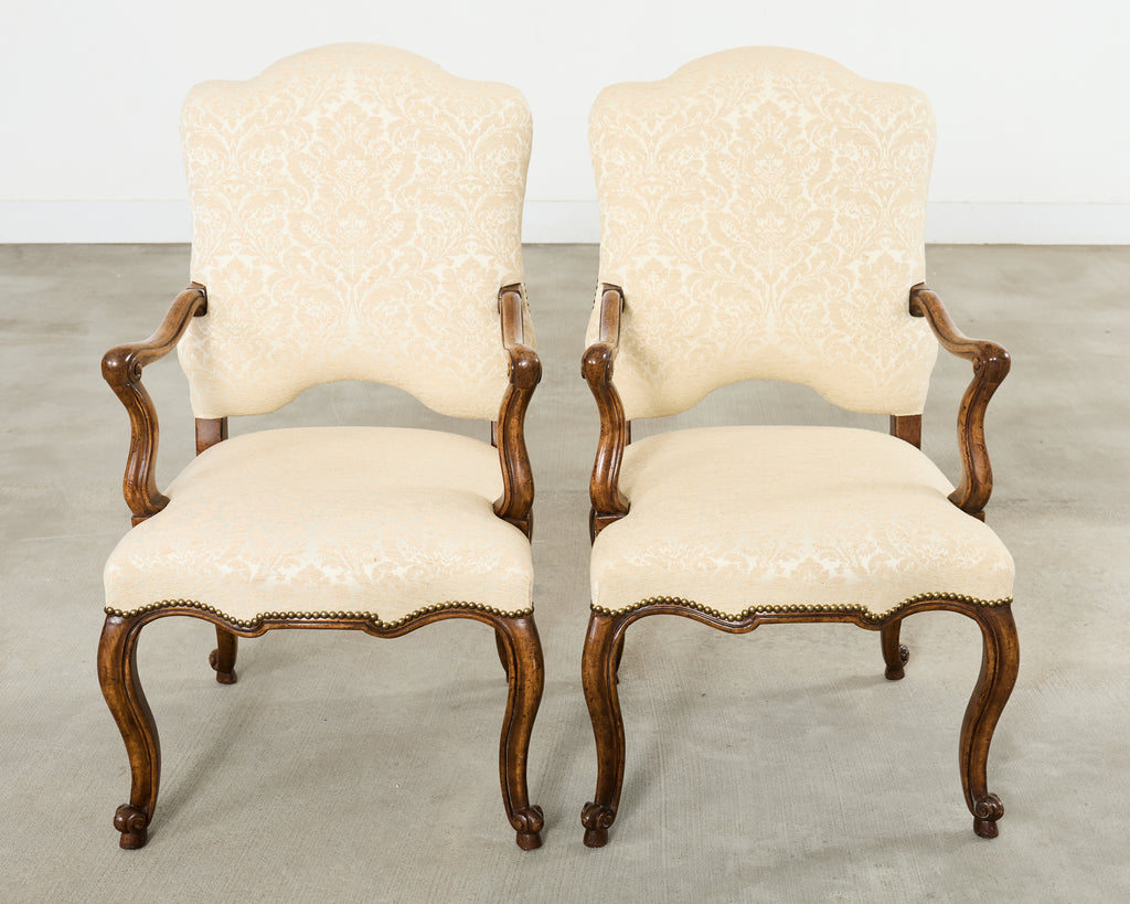 Set Six Minton-Spidell Regence Walnut Dining Chairs