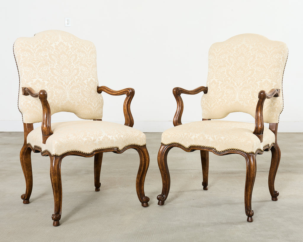 Set Six Minton-Spidell Regence Walnut Dining Chairs