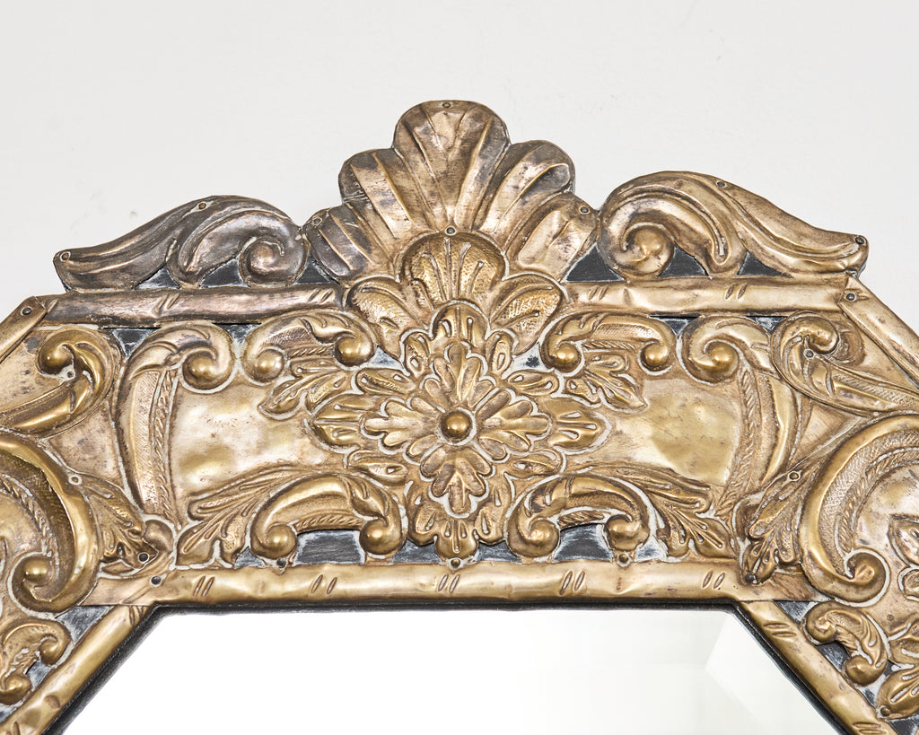 Anglo-Indian Silver Metal Clad Octagonal Mirror