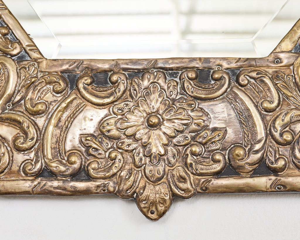 Anglo-Indian Silver Metal Clad Octagonal Mirror