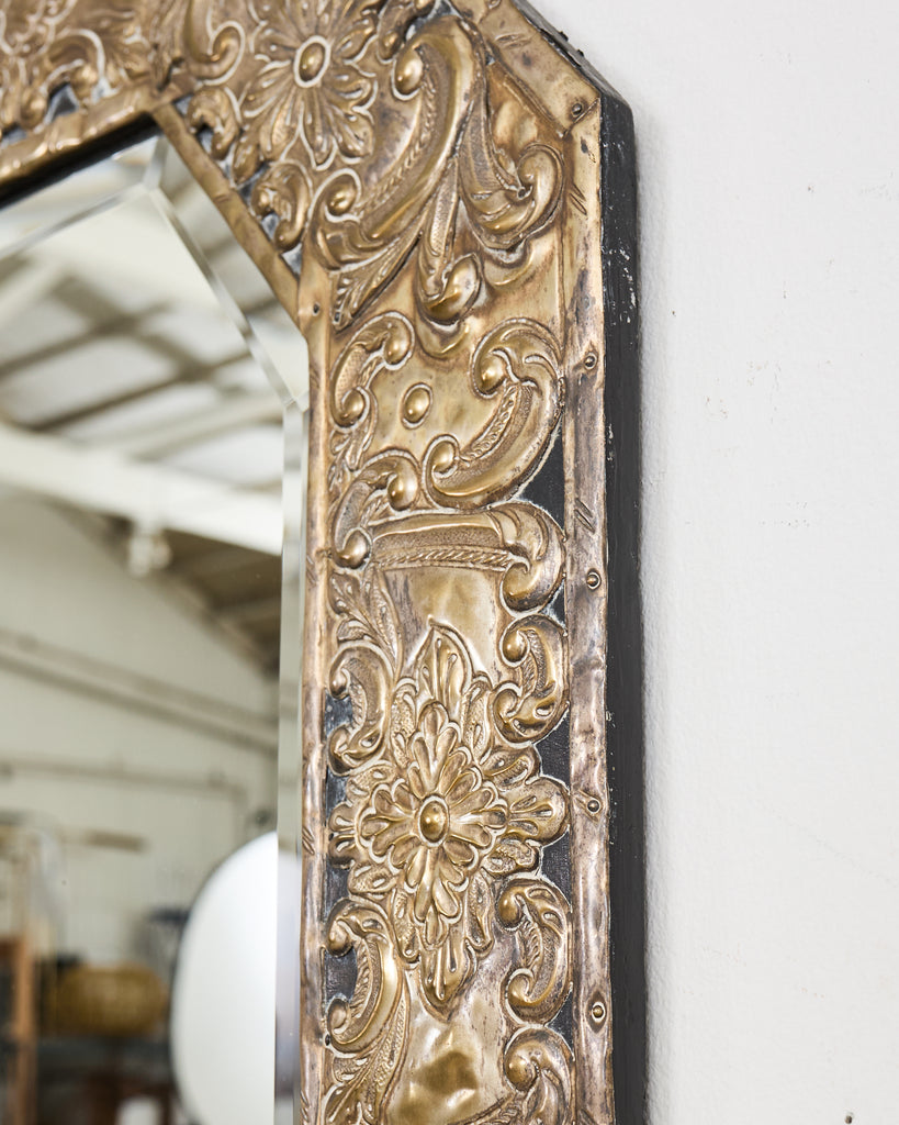 Anglo-Indian Silver Metal Clad Octagonal Mirror