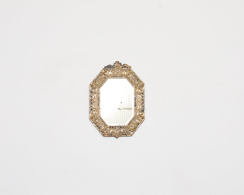 Anglo-Indian Silver Metal Clad Octagonal Mirror
