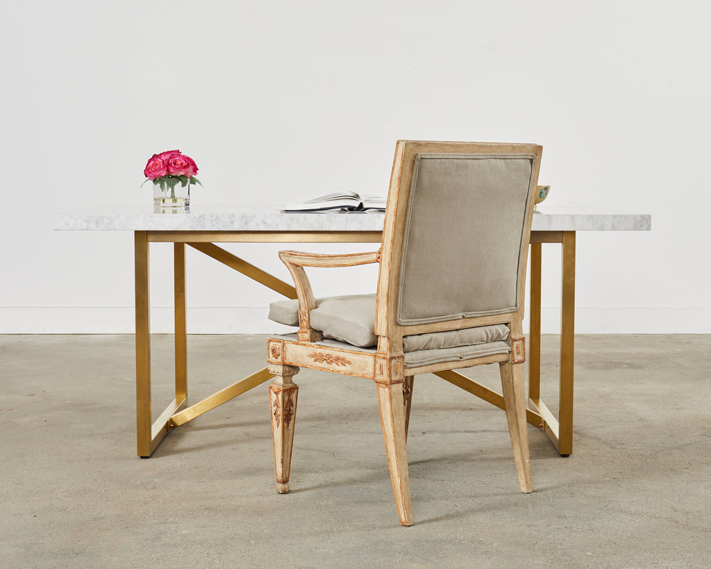 Hendrix Allardyce Neoclassical Venetian Style Painted Library Chair