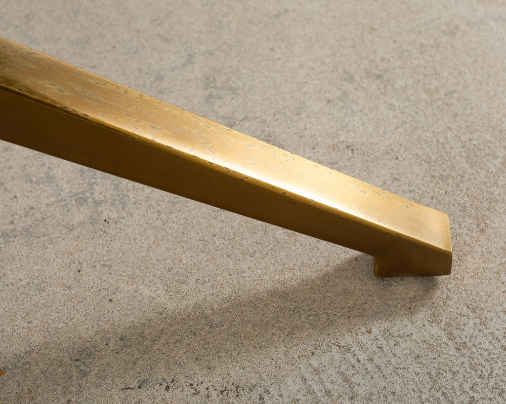 Midcentury Style Brass Base Walnut Writing Table Desk