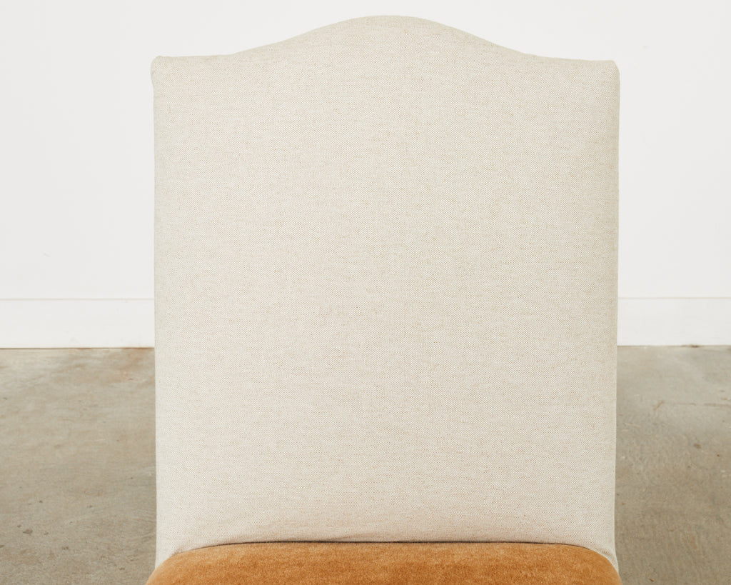 Set of Four Italian Baroque Style Dining Chairs with Mohair