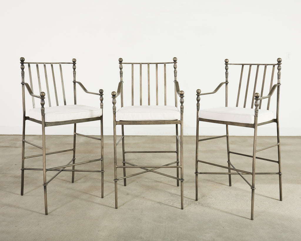 Set of Three Michael Taylor Designs Montecito Garden Barstools