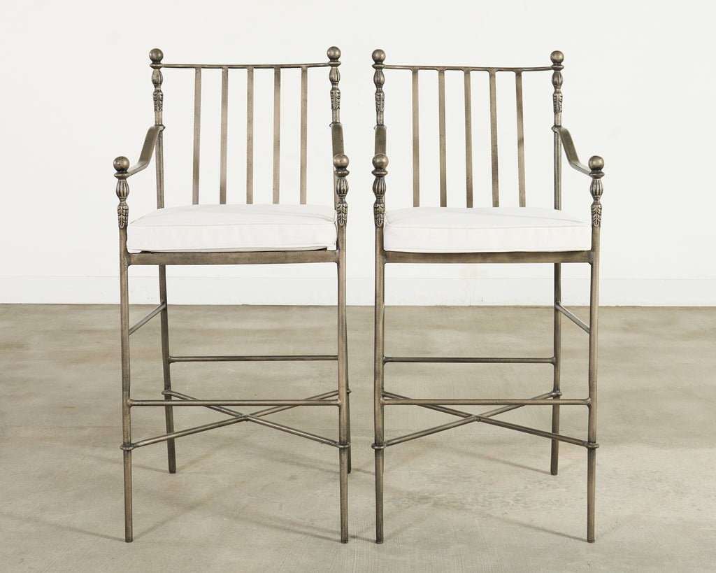 Set of Three Michael Taylor Designs Montecito Garden Barstools