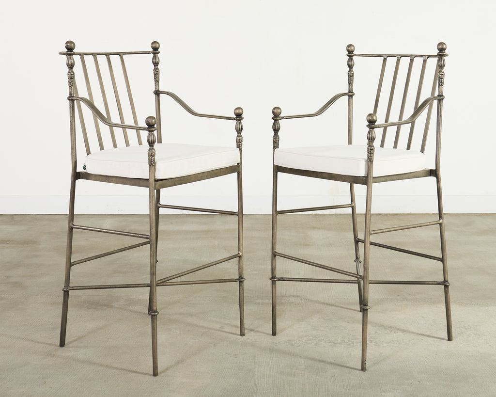 Set of Three Michael Taylor Designs Montecito Garden Barstools