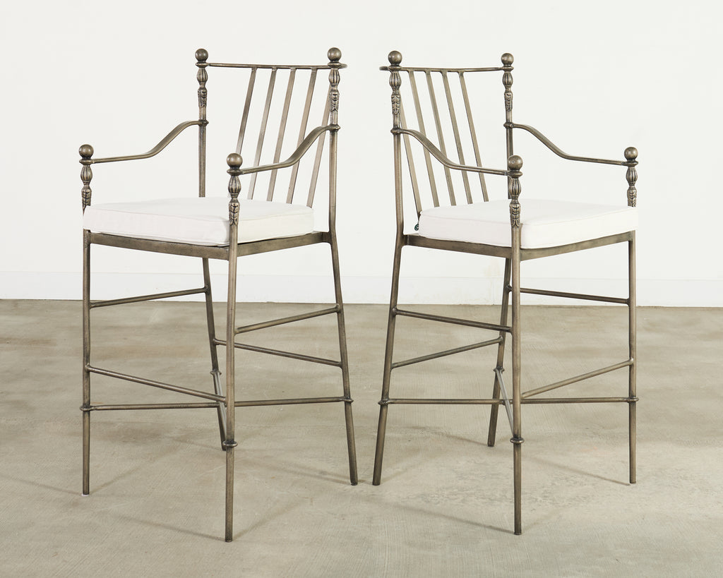 Set of Three Michael Taylor Designs Montecito Garden Barstools