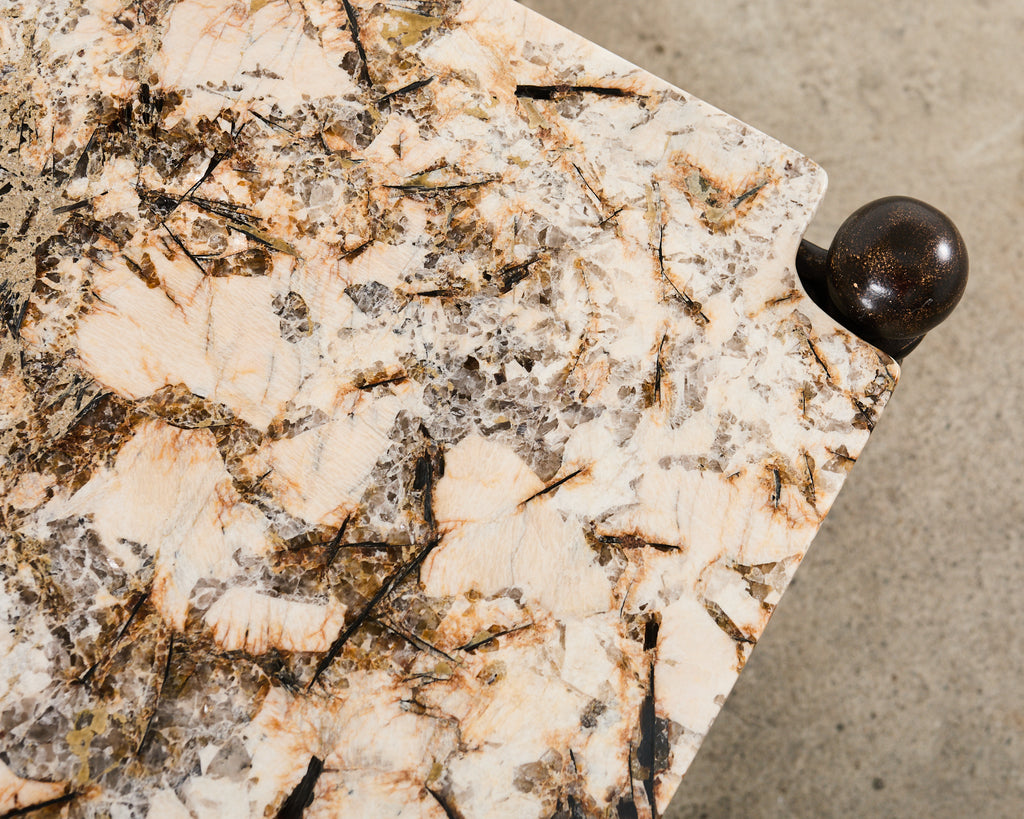 Pair of Michael Taylor Montecito Stone Top Garden Drinks Tables