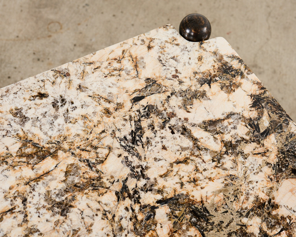 Pair of Michael Taylor Montecito Stone Top Garden Drinks Tables