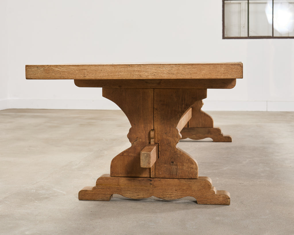 19th C. French Provincial Farmhouse Oak Dining Table 11 Ft.