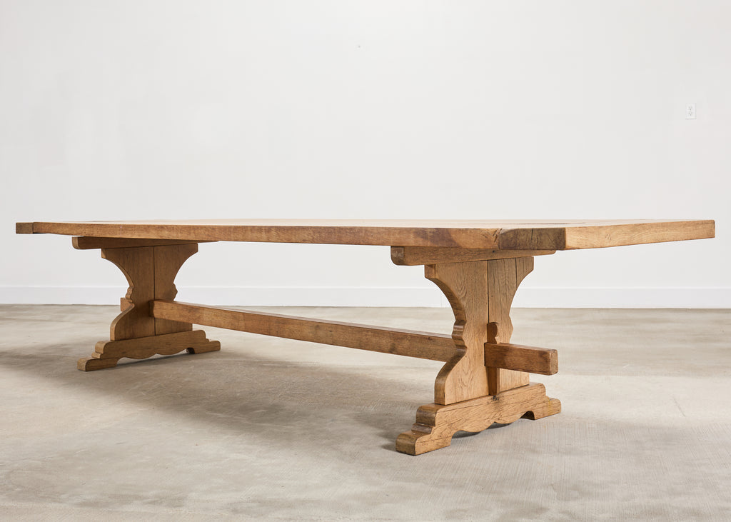 19th C. French Provincial Farmhouse Oak Dining Table 11 Ft.