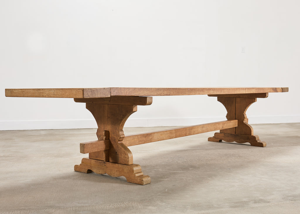 19th C. French Provincial Farmhouse Oak Dining Table 11 Ft.